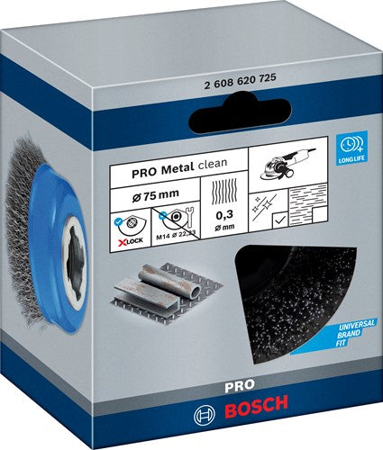 Accessori Bosch x-lock spazzola in acciaio a tazza filo ondulato 75mm acciaio 0,3mm - 1 pezzo(i) - 2608620725