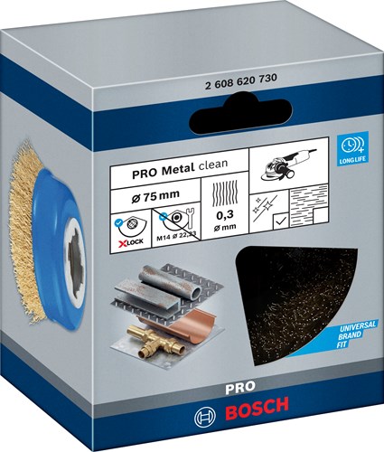 Bosch accessoires x-lock komstaalborstel gegolfde draad, vermessingd 75mm 0.3mm - 1 stuk(s) - 2608620730