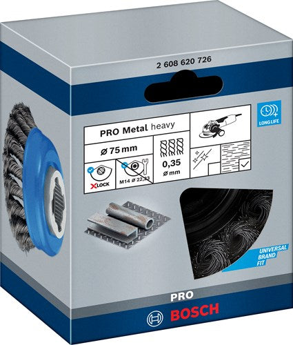 Accessori Bosch x-lock spazzola in acciaio a tazza intrecciata 75mm acciaio 0,35mm - 1 pezzo(i) - 2608620726