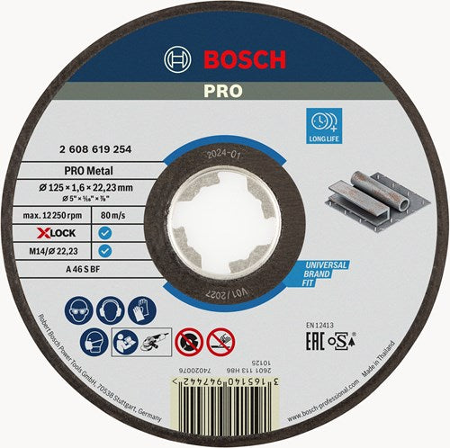 Bosch X-Lock Expert for Metal Doornenkrijf, Ø 125mm