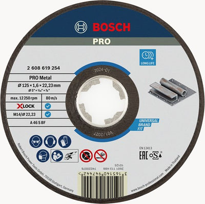 Bosch X-Lock Expert for Metal Doornenkrijf, Ø 125mm