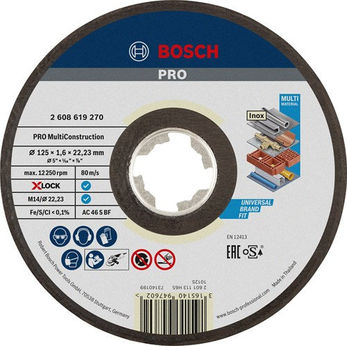 Bosch 2608619270 x-lock slijpschijf multi construction - recht - 125mm