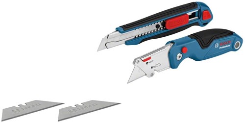 Bosch blauw bosch – set van 2 snijmessen – utility cutters – snap-off – vouwmes