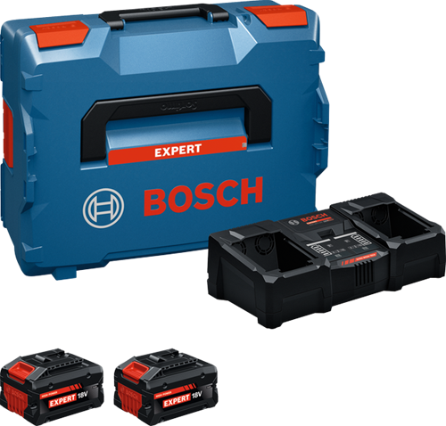 Bosch blauw 18v 8,0ah accu starterset exba18v-80 2-320 | 2x 8.0ah exba18v-80 accu + lader exal18v2-320 - 1600a0373x