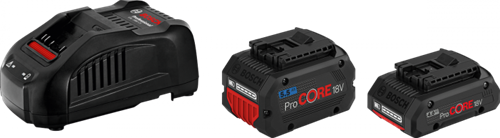 Starter set Bosch blu 18 V con 2 batterie | 1x procore18v 5,5ah + 1x procore18v 4,0ah + caricabatterie gal 1880 cv - 1600a0214a