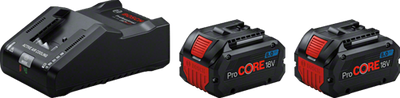 Bosch blue 2 x procore18v 8.0ah + 1 x gal 18v-160 | battery set - 1600a02t5p