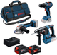 Bosch blauw bosch professional 3-toolkit 18v - gereedschap combiset - gsr 18v-65 - gbh 18v-26 - gws 18v-11 - gba 18v 5.0 ah - exba 18v 5.5 ah - gal 12v 18v-80 lader