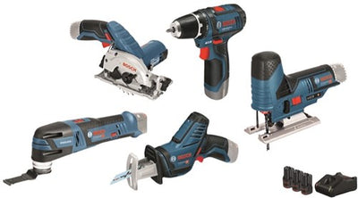 Bosch blue 5 toolkit gsr 12v-15 + gst 12v-70 + gop 12v-28 + gks 12v-26 + gsa 12v-14 - 0615a0017c