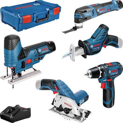 Bosch blue 5 toolkit gsr 12v-15 + gst 12v-70 + gop 12v-28 + gks 12v-26 + gsa 12v-14 - 0615a0017c