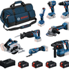 Kit attrezzi Bosch blu 8 18v | pacchetto combinato 4 x 5.0ah + caricabatterie | nella borsa - 0615v00061