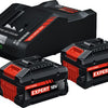 Bosch blauw accu starterset exba18v-80 160 | 2x 8.0ah exba18v-80 accu + lader exal18v-160 - 1600a0373t