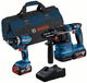 Bosch blu | pacchetto combinato | gsb 18v-45 + gbh 18v-22 | 18v| 2 batterie da 4,0 Ah + caricabatterie | in borsa - 0615a50039