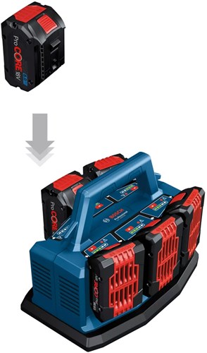 Caricabatterie Bosch Blue Bile 18v6-80 | per 6 batterie | 8a | 1600a01h9l | - 1600a01h9l