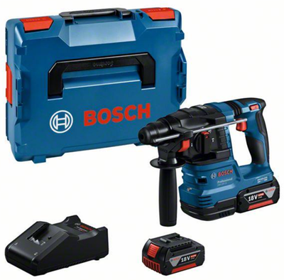 Trapano avvitatore a percussione Bosch blu gbh 18v-22 | 1,9 anni | 2 batterie da 4,0 Ah + caricabatterie rapido | in l-boxx - 0611924002