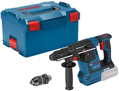 Bosch blauw gbh 18v-26 f | accu boorhamer 18v sds-plus in l-boxx met wisselboorhouder en handgreep | zonder accu's en lader - 061191000j