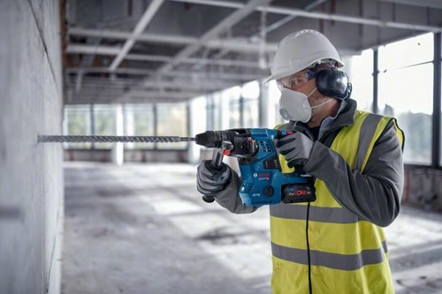 Bosch azul gbh 18v-28c | taladro percutor inalámbrico | con sds plus | sin batería ni cargador - 0611920000