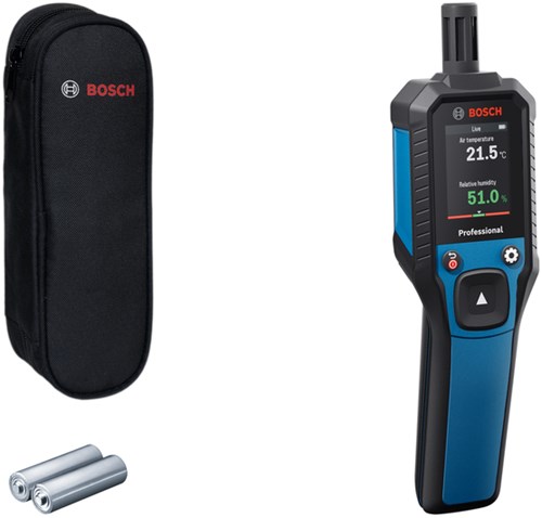 Termoigrometro Bosch blue gdh 1-17 | 2x batteria 1,5 V lr6 (aa) + custodia - 0601078400
