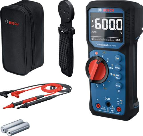 Multimetro professionale Bosch GDM 600-15 blu + supporto magnetico MH1 - 0601077301