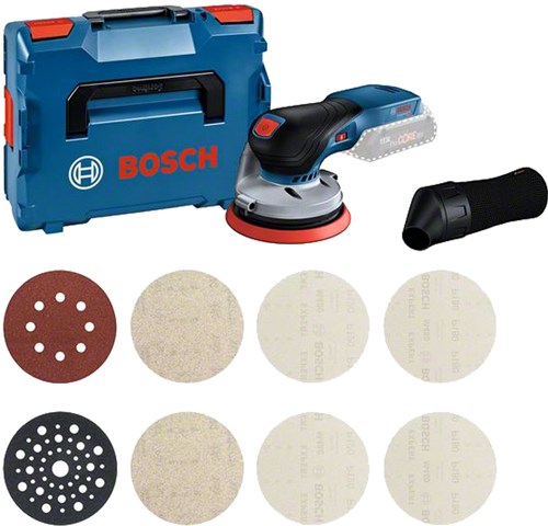 Bosch blu gex 18v-125 professionale | levigatrice eccentrica a batteria | 18v senza caricabatteria + set iniziale m480 | in l-boxx - 0615a5004h