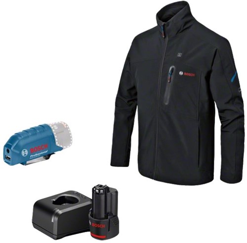 Bosch azul ghj 12+18v xa | chaqueta calefactora 3xl | 1 batería de 2,0 ah + cargador 06188000g2