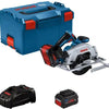 Sega circolare a batteria Bosch Blue GKS 18V-57-2 | 165 mm | 2 batterie da 5,5 Ah + caricabatterie rapido | in l-boxx 06016c1202