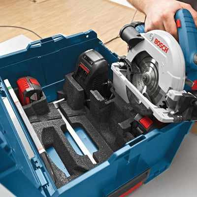 Bosch blue gks 18v-57 g professional cordless circular saw | 5.0ah li-ion | in l-boxx | with 1600mm guide rail - 06016a2102