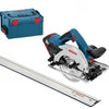 Sega circolare professionale a batteria Bosch Blue GKS 18V-57G | 5.0ah agli ioni di litio | in l-boxx | con guida da 1600mm - 06016a2102