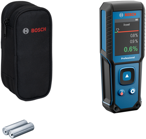 Misuratore di umidità dei materiali Bosch Blue GMM 1-15 | 2x batteria 1,5 V lr6 (aa) + custodia - 0601078200