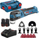 Bosch azul gop 12v-28 | 12v | iones de litio | multiherramienta a batería | conjunto | 2 baterías de 3,0 Ah | Juego de accesorios de 12 piezas | l-boxx - 06018b5006