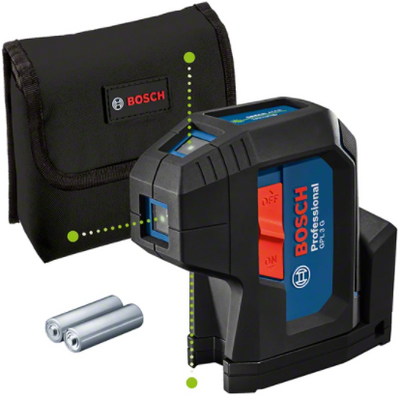 Bosch azul gpl 3 g | láser de punto profesional | 30 metros | verde | incluye pilas y estuche - 0601066n00