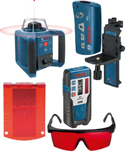 Bosch blauw grl 300 hv set rotatielaser | + lr 1 + wm4 + rc1 - 0601061501