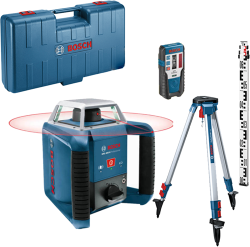 Bosch blue grl 400 h set láser de rotación con receptor LR1 | + trípode de construcción bt 152 + vara de medir gr240 - 06159940jy