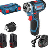 Trapano avvitatore Bosch GSR 12V-15 FC (2x 2.0Ah + Gal 1230 CV + GFA 12-B)