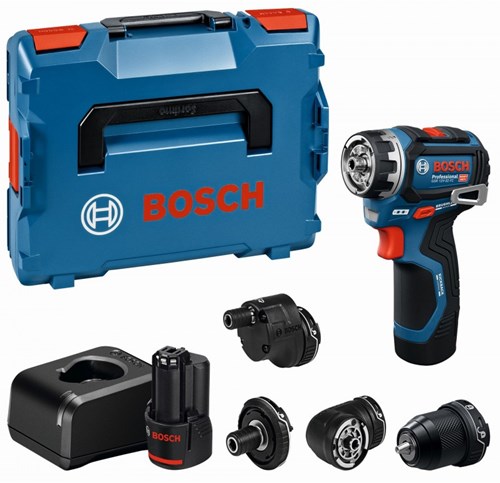 Trapano avvitatore professionale Bosch blue gsr 12v-32 fc - flexiclick | 2 batterie da 2,0 Ah | + allegati - 06019n7101