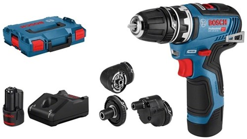 Trapano avvitatore a batteria Bosch GSR 12V-35 FC blu + accessori | 2 batterie da 3,0 Ah | in l-boxx - 06019h3000