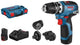 Trapano avvitatore a batteria Bosch GSR 12V-35 FC blu + accessori | 2 batterie da 3,0 Ah | in l-boxx - 06019h3000