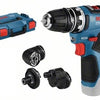 Trapano avvitatore a batteria Bosch GSR 12V-35 FC blu + accessori | senza batterie e caricabatterie | in l-boxx - 06019h3003
