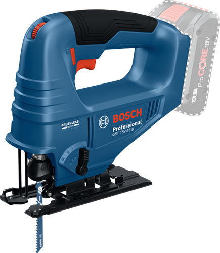 Bosch blauw gst 18v-95 b accu decoupeerzaag | exclusief accu en lader - 06015b7001
