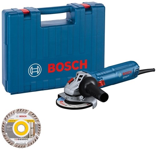 Amoladora angular bosch azul gws 12-125 | incluido caja y disco de diamante - 06013a6102