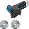 Amoladora angular inalámbrica profesional Bosch gws 12v-76 azul | cuerpo | 12v | sin batería ni cargador - 06019f2000