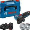 Amoladora angular inalámbrica profesional Bosch gws 12v-76 azul | Baterías 3.0ah en l-boxx - 06019f200b