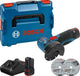 Amoladora angular inalámbrica profesional Bosch gws 12v-76 azul | Baterías 3.0ah en l-boxx - 06019f200b