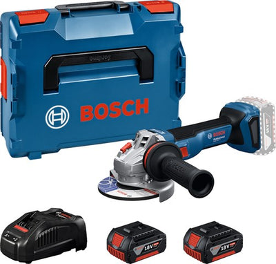 Bosch blue gws 18v-11 cordless angle grinder | including 2x GBA 18v 5.0 ah gal 1880 cv charger - 06019n4103