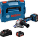 Bosch blue gws 18v-11 s battery angle grinder | including 2x GBA 18v 5.0 ah gal 1880 cv charger - 06019n4002