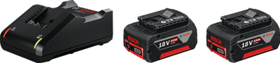 Bosch starter set blu 18v con 2 batterie 18v 4.0ah + caricabatteria gal 18 v-40 - 1600a019s0