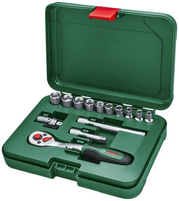 Set cricchetto Bosch 1 4 verde 14 pezzi - 1600a02by0