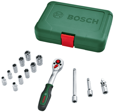 Set cricchetto Bosch 1 4 verde 14 pezzi - 1600a02by0