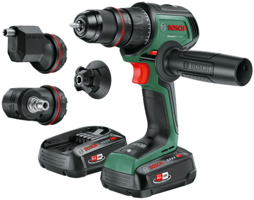 Bosch groen advanceddrill 18v-80 quicksnap accuschroefboormachine | 45-min. lader (al 18v-44) en 2x 18 v li-ion accu's (2,5 ah)) - 06039e2004