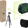 Bosch green advanced level 2g set cross line laser | integrated li-ion battery + storage case + tripod 1.2 m - 0603663gz1
