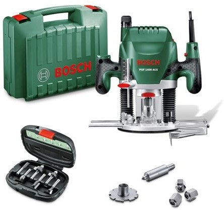 Fresatrice Bosch Green POF 1400 Ace | 1400w| + Set frese da 6 pezzi - 060326c801